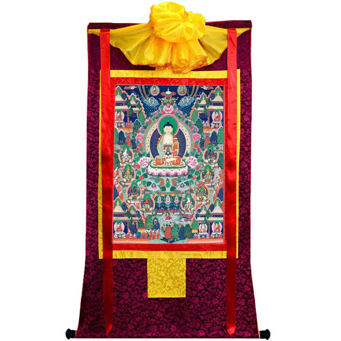 Western Pure Land of Ultimate Bliss - Tibetan thangka painting, view 5