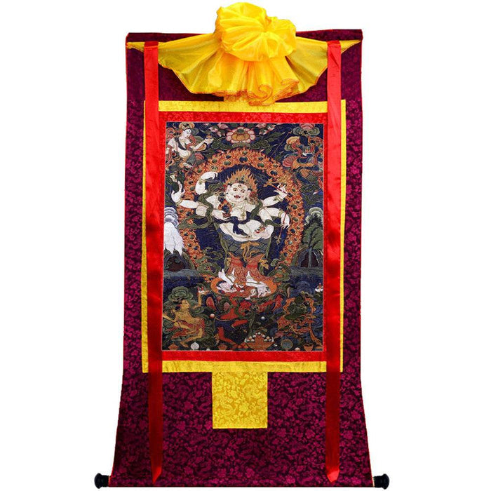 White Mahakala - 17th Century Old Version - Tibetan thangka painting, view 5