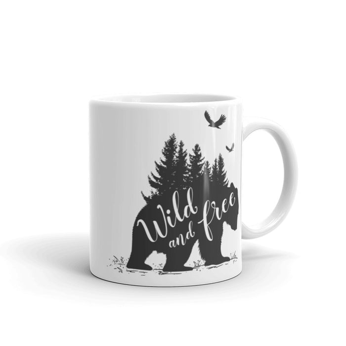 Wild and Free Ceramic White Mug