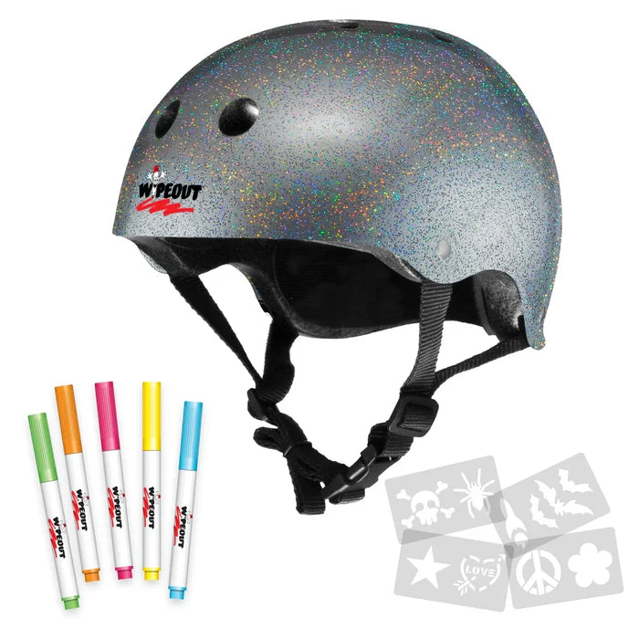 WIPEOUT™ DRY ERASE HELMET - Silver Glitter | Kids