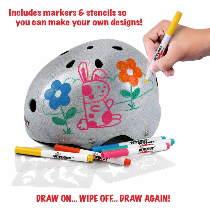 WIPEOUT™ DRY ERASE HELMET - Silver Glitter | Kids
