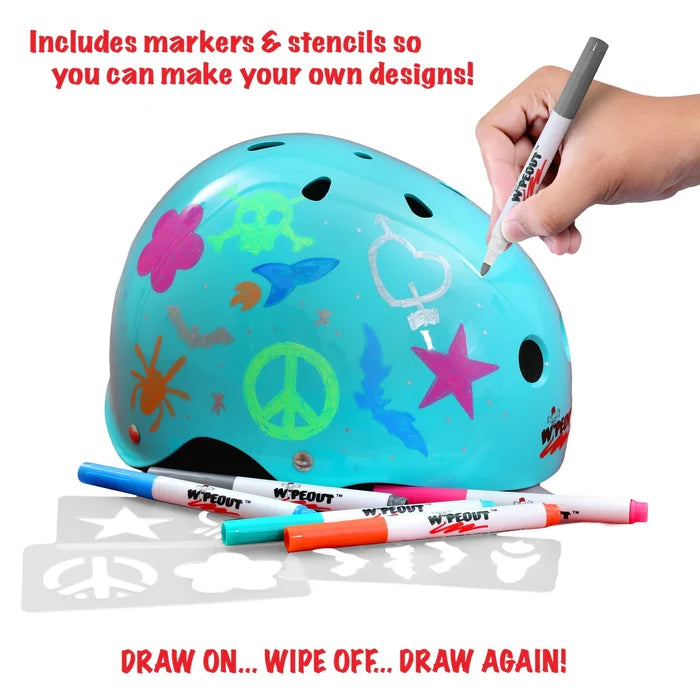 WIPEOUT™ DRY ERASE HELMET - Teal Blue | Kids