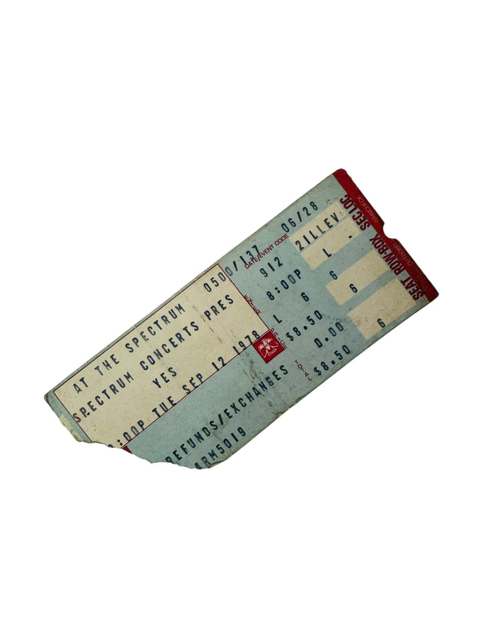 YES VINTAGE 1978 PHILADELPHIA SPECTRUM TICKET 9/12/78