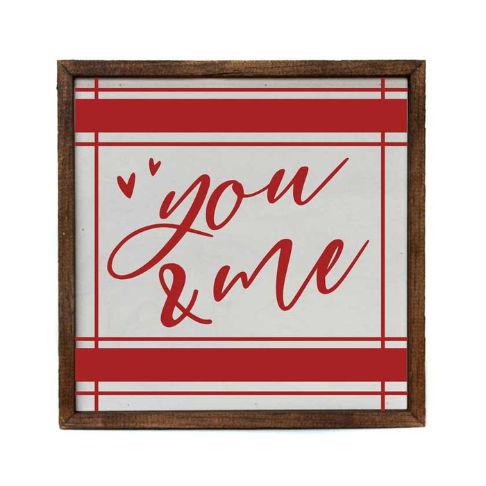 You & Me Red Valentines Day Sign.