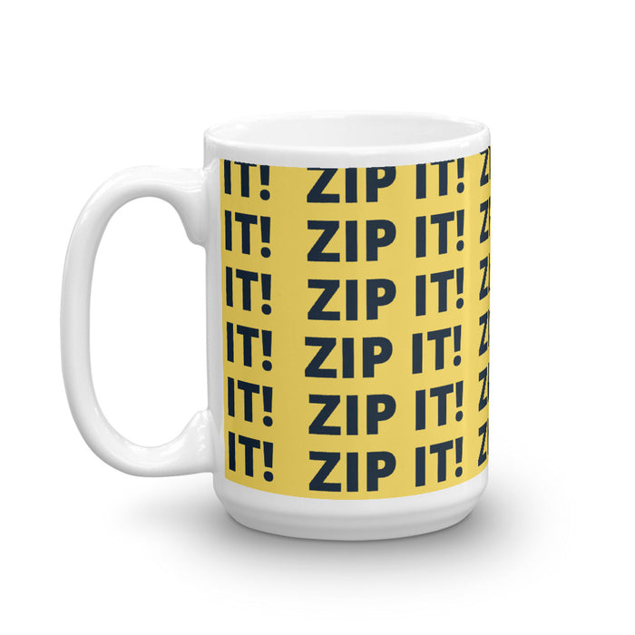 Zip It! YELLOW Glossy Mug - Bloom Seventy Seven